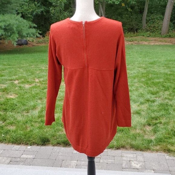 Joan Vass  Cashmere Blend Sweater with Back Zipper - Picture 3 of 6